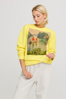 Світшот жіночій з принтом оверсайз  /no flis/ 