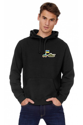 Худі чоловіча YAPPI чорна патріотична з флісом