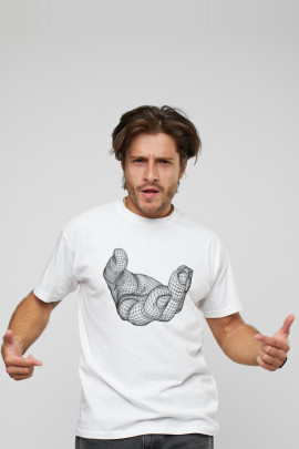 Футболка чоловіча з принтом біла YAPPI