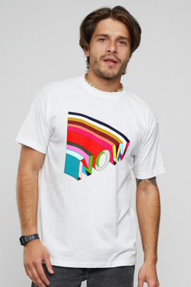Футболка чоловіча з принтом біла YAPPI