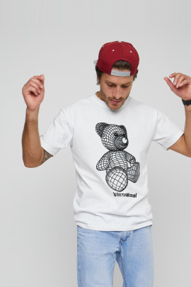 Футболка чоловіча з принтом біла YAPPI