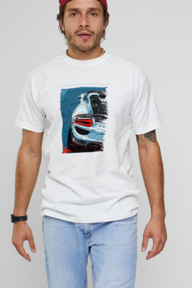 Футболка чоловіча з принтом біла YAPPI