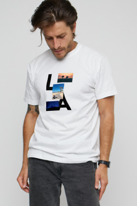 Футболка чоловіча з принтом біла YAPPI