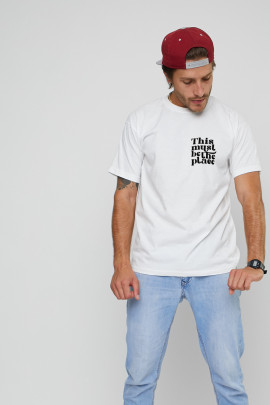 Футболка чоловіча з принтом біла YAPPI