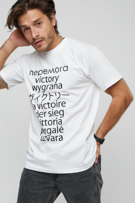 Футболка чоловіча з принтом біла YAPPI