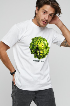 Футболка чоловіча з принтом біла YAPPI