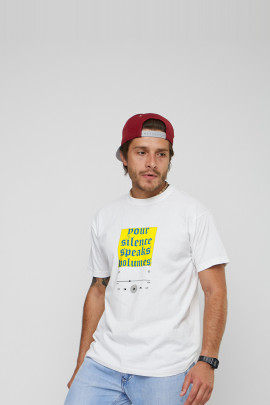 Футболка чоловіча з принтом біла YAPPI