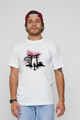 Футболка чоловіча з принтом біла YAPPI