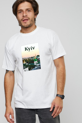 Футболка чоловіча з принтом біла YAPPI