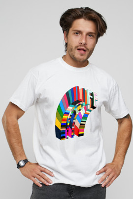 Футболка чоловіча з принтом біла YAPPI