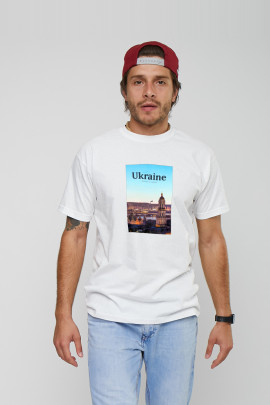 Футболка чоловіча з принтом біла YAPPI