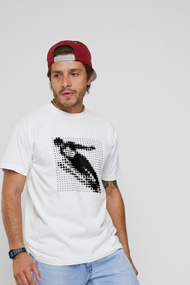Футболка чоловіча з принтом біла YAPPI