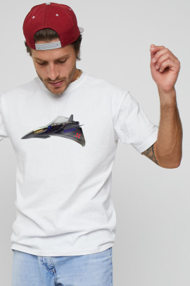 Футболка чоловіча з принтом біла YAPPI