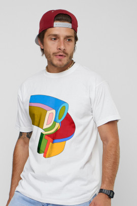 Футболка чоловіча з принтом біла YAPPI