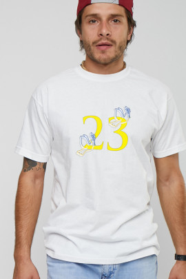 Футболка чоловіча з принтом біла YAPPI