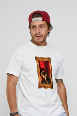 Футболка чоловіча з принтом біла YAPPI