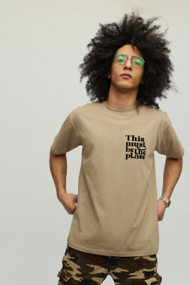 Футболка чоловіча хакі з принтом YAPPI