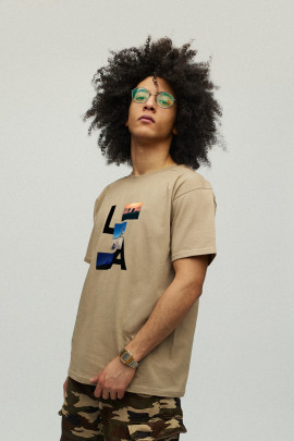 Футболка чоловіча хакі з принтом YAPPI