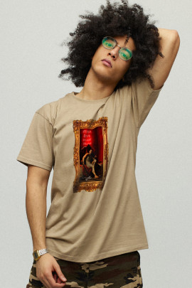 Футболка чоловіча хакі з принтом YAPPI