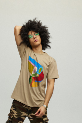 Футболка чоловіча хакі з принтом YAPPI