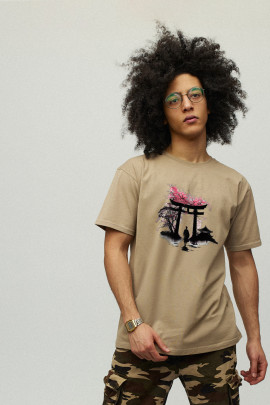 Футболка чоловіча хакі з принтом YAPPI