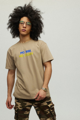 Футболка чоловіча хакі з принтом YAPPI