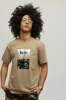 Футболка чоловіча хакі з принтом YAPPI