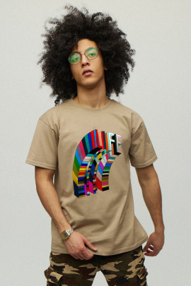 Футболка чоловіча хакі з принтом YAPPI