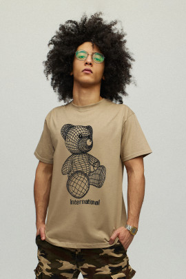 Футболка чоловіча хакі з принтом YAPPI