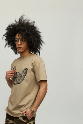 Футболка чоловіча хакі з принтом YAPPI