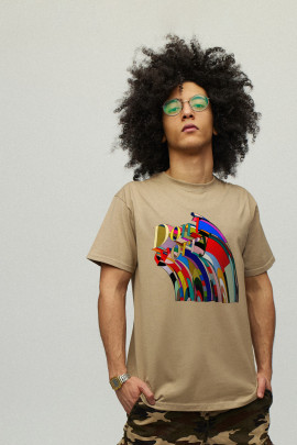 Футболка чоловіча хакі з принтом YAPPI