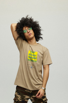 Футболка чоловіча хакі з принтом YAPPI
