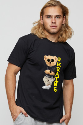 Футболка чоловіча basic чорна з принтом YAPPI