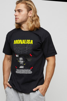 Футболка чоловіча basic чорна з принтом YAPPI