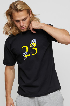 Футболка чоловіча basic чорна з принтом YAPPI