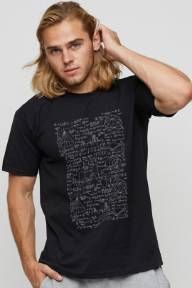 Футболка чоловіча basic чорна з принтом YAPPI