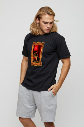 Футболка чоловіча basic чорна з принтом YAPPI