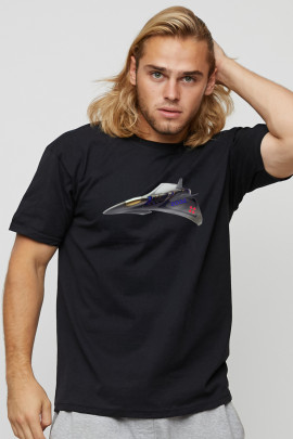 Футболка чоловіча basic чорна з принтом YAPPI