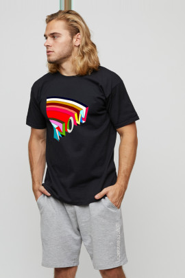 Футболка чоловіча basic чорна з принтом YAPPI