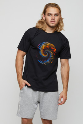 Футболка чоловіча basic чорна з принтом YAPPI