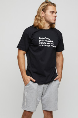 Футболка чоловіча basic чорна з принтом YAPPI