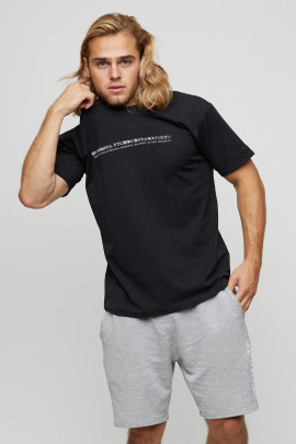 Футболка чоловіча basic чорна з принтом YAPPI