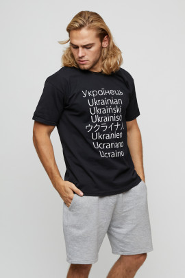 Футболка чоловіча basic чорна з принтом YAPPI