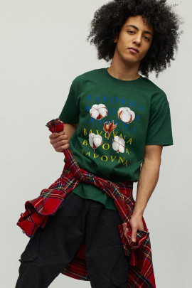 Футболка чоловіча зелена з принтом YAPPI