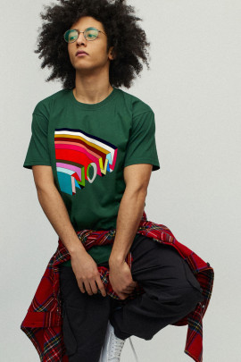 Футболка чоловіча зелена з принтом YAPPI