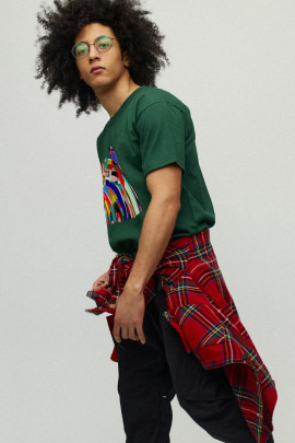 Футболка чоловіча зелена з принтом YAPPI