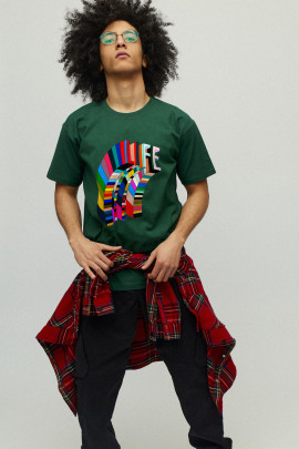 Футболка чоловіча зелена з принтом YAPPI