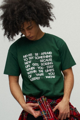 Футболка чоловіча зелена з принтом YAPPI