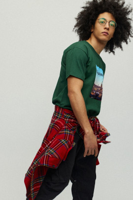 Футболка чоловіча зелена з принтом YAPPI