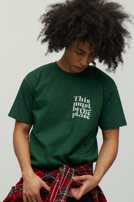 Футболка чоловіча зелена з принтом YAPPI